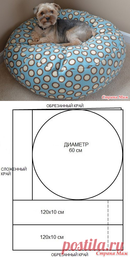 Лежанка для собаки + МК + выкройка - Гардероб для наших любимых питомцев (собак, кошек) - Страна Мам