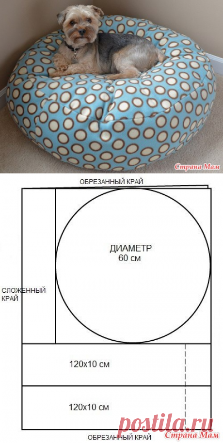 Лежанка для собаки + МК + выкройка - Гардероб для наших любимых питомцев (собак, кошек) - Страна Мам