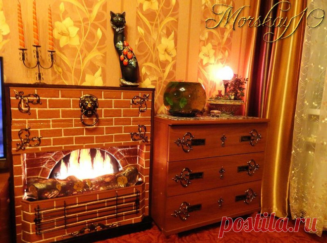 Мой камин из картонных кирпичиков! - Идеи для дома (декорирование, переделки, интерьер) - Женский Мир