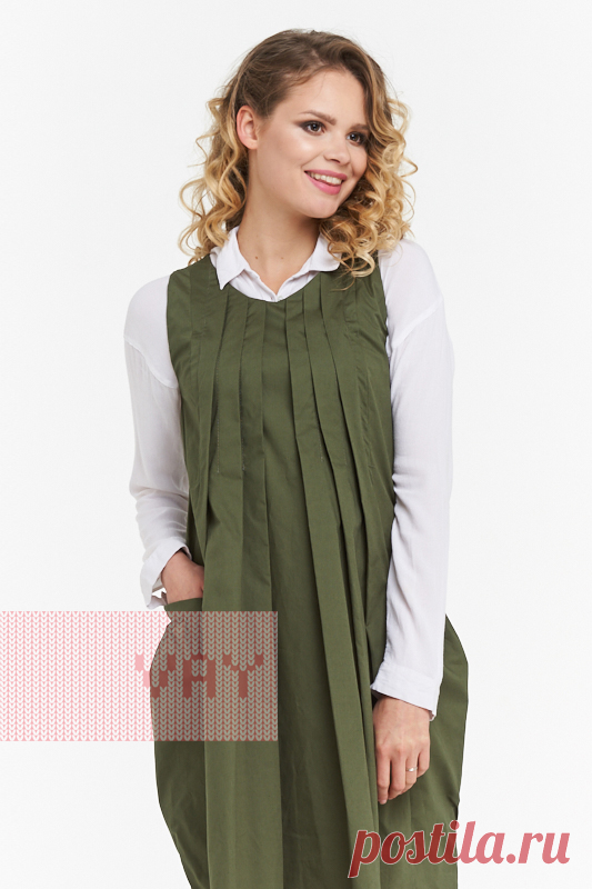 Летние платья от марки VAY. Женские летние платья VAY (артикул 182-3449), цветовое решение оливковый. Ещё больше женских платьев марки ВЭЙ на оптовом сайте производителя VAY - Ньювэй.ру https://www.newvay.ru