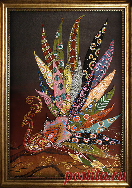 Птица Осень — мастер-класс по росписи осенних листьев. | Творческая студия TAIR | Яндекс Дзен