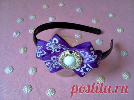 Ободок для волос Канзаши. Мастер Класс.  Headband hair kanzashi.