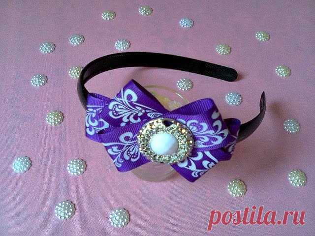 Ободок для волос Канзаши. Мастер Класс.  Headband hair kanzashi.