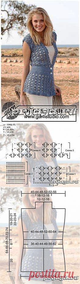 Кофточка крючком от Drops