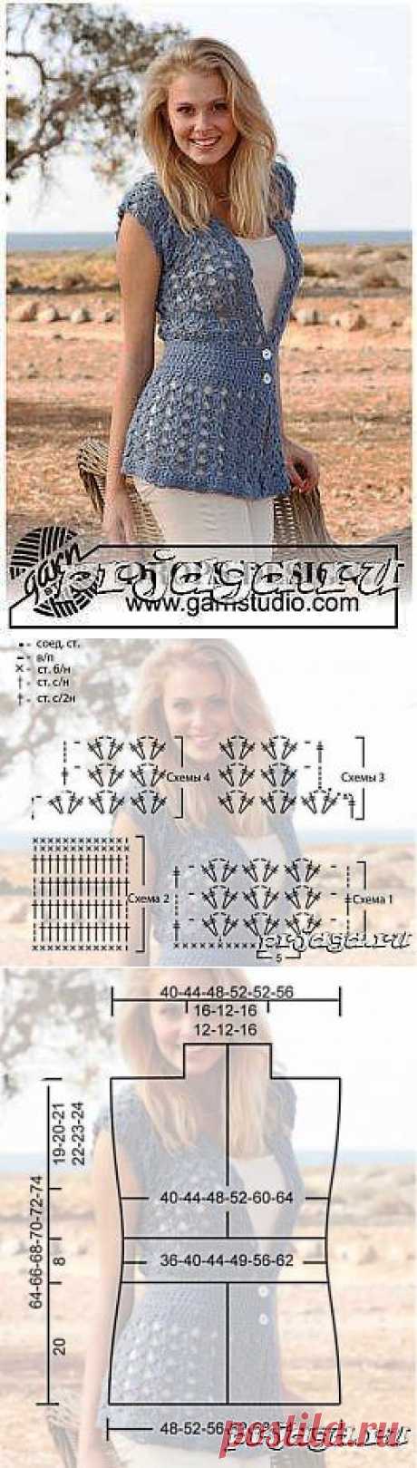 Кофточка крючком от Drops