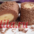 Творожно-шоколадный десерт с бананом - кулинарный рецепт