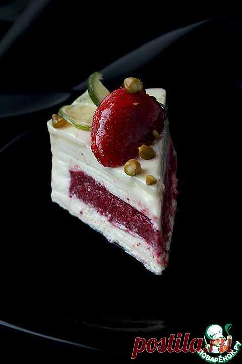 Мусс из белого шоколада и лайма с клубничным желе - кулинарный рецепт