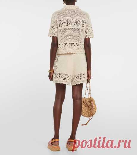 Chintz Crochet Cropped Shirt in Neutrals - Zimmermann | Mytheresa