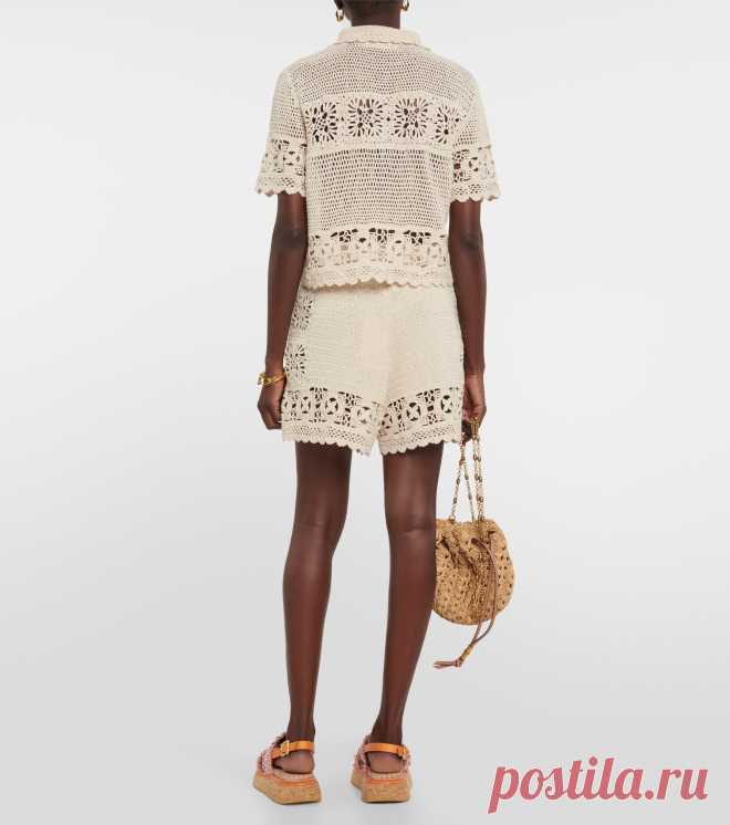Chintz Crochet Cropped Shirt in Neutrals - Zimmermann | Mytheresa