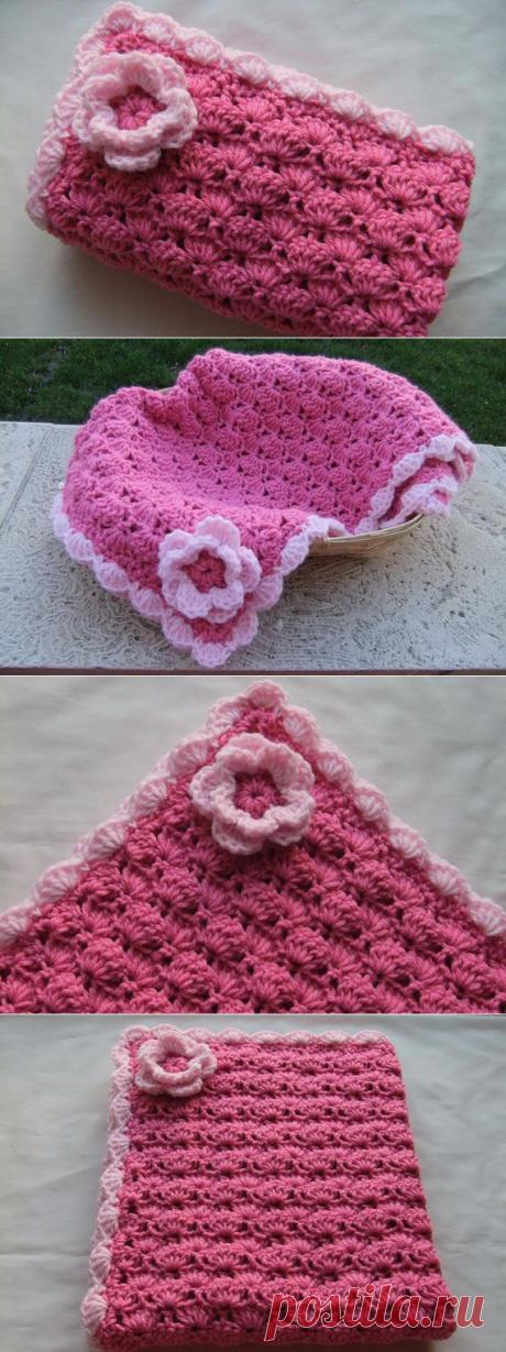 Baby girl blanket Crochet baby blanket Bubble Gum от craftolove