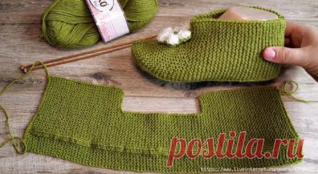 Полусапожки на двух спицах.