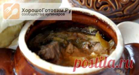 Щи &quot;Богатые&quot; в горшочках с хлебными крышками