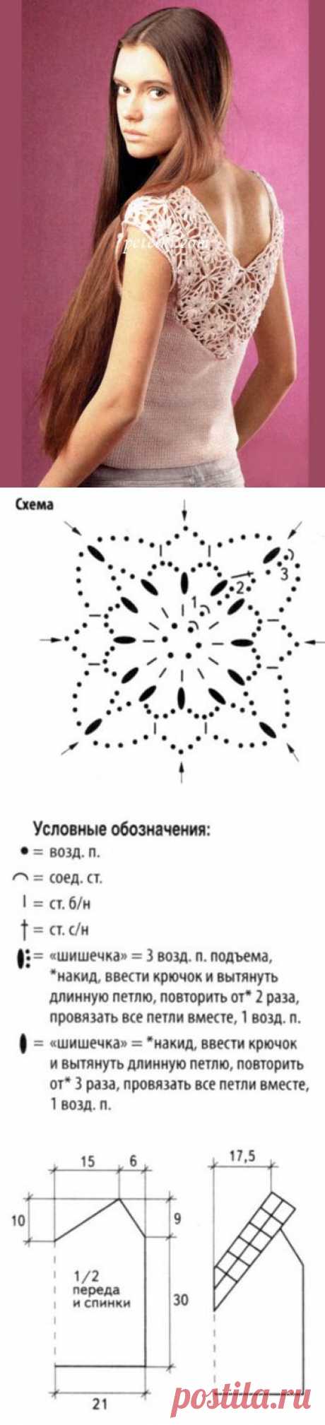 Топ с ажурной кокеткой