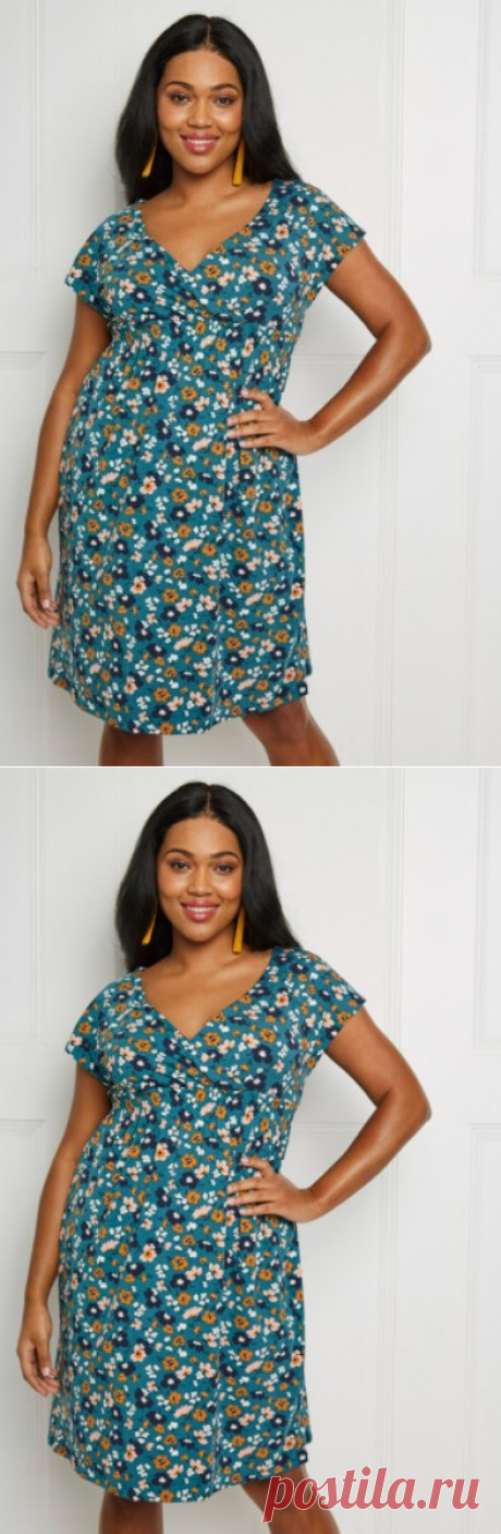 Платье с коротким рукавом (XS, S, M, L, XL, XXL)-выкройка