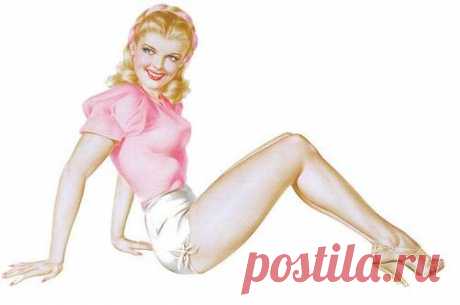 Classic Pin-Up Art -14 декупажных карт.