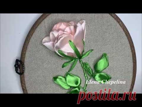 Очень простая розаиз атласной ленты своими руками.