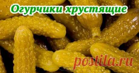 ОГУРЧИКИ ОСТРЫЕ, ХРУСТЯЩИЕ 

Ингредиенты:
Укроп зонтиком - 1.5 шт. 
Огурец - 1,8 кг 
Чеснок - 4 зуб. 
Лист лавровый - 2 шт. 
Перец черный горошком - 6 шт. 
Смородина (листья) - 4 шт. 
Вишневые листочки - 4 шт. 
Корень хрена - 1 шт. 
Уксус 9%-ный - 2 ст.л. 

Для рассола: 
Соль - 2 ст.л. 
Вода - 1500 л 
Сахар - 1 ст.л. 
Жгучий перец - 0.3 шт. 

Приготовление: 

Огурчики плотно уложи в банку, чередуя специями. Хрен (корень или листья) – пара нарезанных кружков или 1 средний л...
