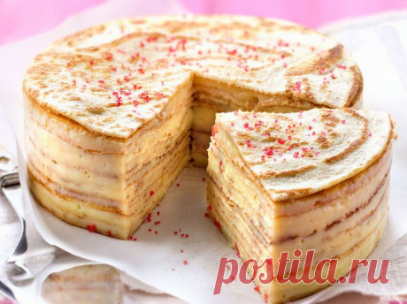 Как сделать блинный торт с шоколадным заварным кремом и яблоками :: Кулинарные рецепты