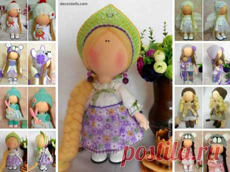 Textile Doll Handmade, Girl Gift Doll, Room Decoration Doll, Nursery Interior Doll, Portrait Doll for Girl, Fabric Rag Doll by Maria M Hello, dear visitors!  This is handmade cloth doll created by Master Maria M (Volgorechensk, Russia). This doll is made TO ORDER. Order production time is 1-2 weeks.  Doll is 35 cm (13.7 inch) tall and made of only quality materials. You will receive almost exact same toy with possible slight