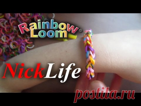 Как плести самый простой браслет (колечко) из резинок Rainbow Loom Bands - YouTube