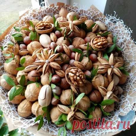 Букеты из орехов своими руками (100 фото): инструкция с пошаговым описанием процесса создания букета для мужчины и женщины