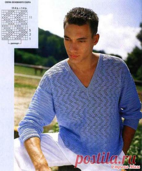 Мужской полувер крючком - Вяжем вместе он-лайн - Страна Мам