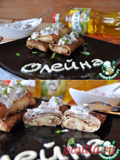 Блинчики с картофельным пюре и селедочным соусом - кулинарный рецепт