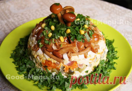 Салат ГРИБНАЯ ПОЛЯНА - рецепт с пошаговыми фото