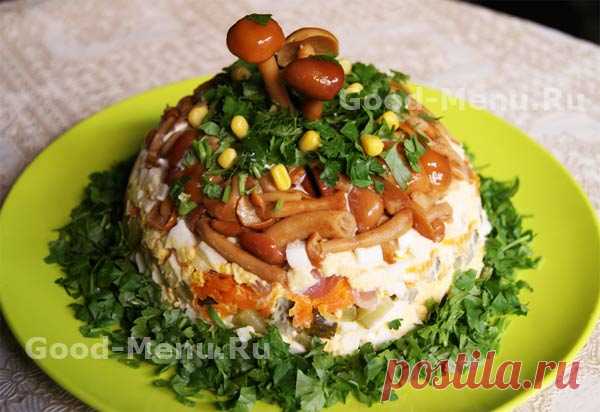 Салат ГРИБНАЯ ПОЛЯНА - рецепт с пошаговыми фото