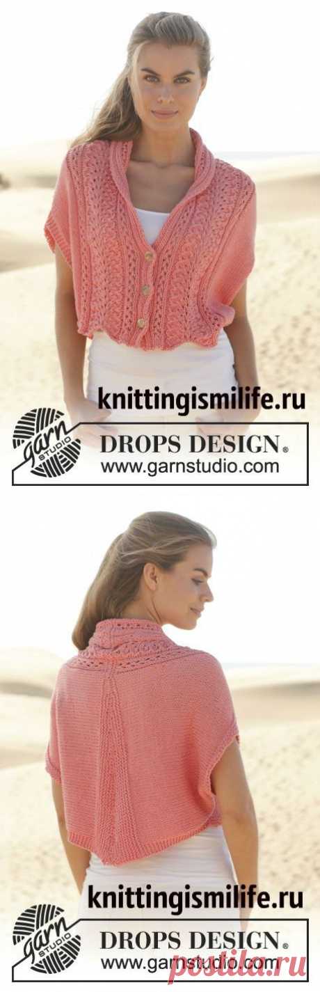 Укороченный ажурный жакет Audry от DROPS Design