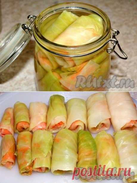 Вкусняшки на зиму. Квашеные голубцы овощные.