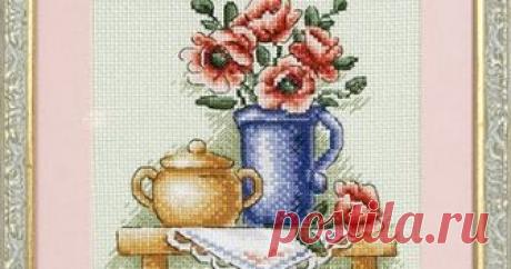 Скачать схему вышивки "Panna" Н-513 «Цветы в кувшине»