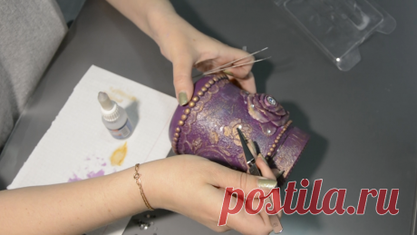 Декупаж пластиковой банки под кофе - Подробный МК фото и видео