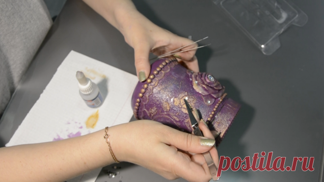 Декупаж пластиковой банки под кофе - Подробный МК фото и видео