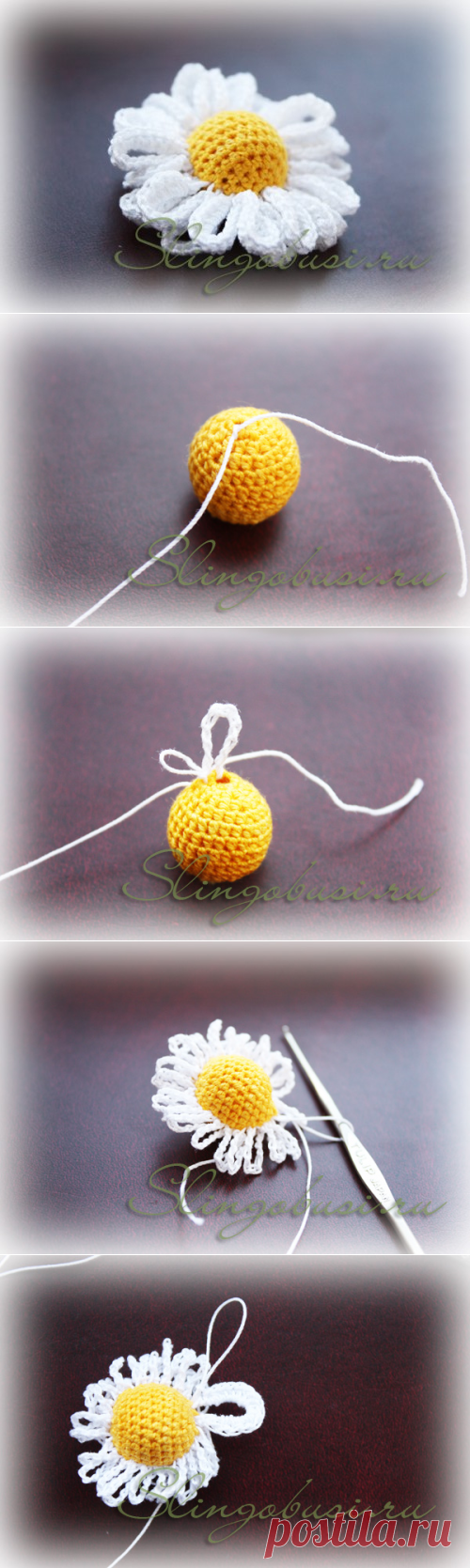Как связать ромашку крючком? | Слингобусы своими руками