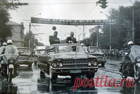 Фидель Кастро в Воронеже, 1972 год. Фотография сделана на Заставе, вид в сторону Виадука