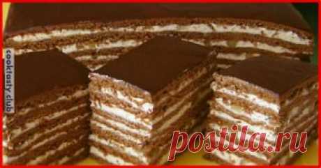 Вкусный шоколадно-медовый торт с заварным кремом Ингредиенты: Для теста: 1 яйцо 150 г. Сахара 30 г. Маргарина 1 чайная ложка соды 2 столовые ложки меда 3 столовые ложки молока 400 г. муки 2-3 столовые ложки какао Для крема: 1 яйцо 2 столовые ложки муки 100 г. сахара 300 мл. молока 300 г. сливочного масла грецкие орехи Для глазури: 100 г. шоколада …