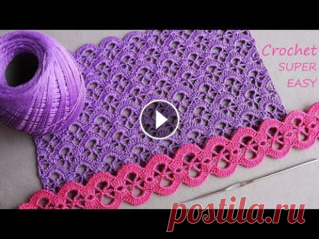 Простой УЗОР КРЮЧКОМ на основе ленточного кружева :) SUPER EASY Beautiful  Pattern Crochet @Уроки ВЯЗАНИЯ Литке Татьяны @CROCHET step by step Please financial support! PayPal: litke108@gmail.com Privatbank card: 5363 5420 1481 8653 УЗОРЫ крю...