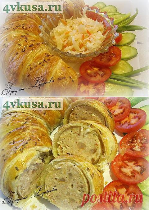 Куриная колбаса в тесте | 4vkusa.ru