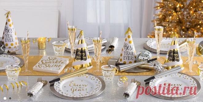 Черно-золотой декор новогоднего стола - Домашний hand-made