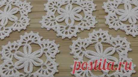 Урок вязания крючком ажурного мотива - crochet lesson