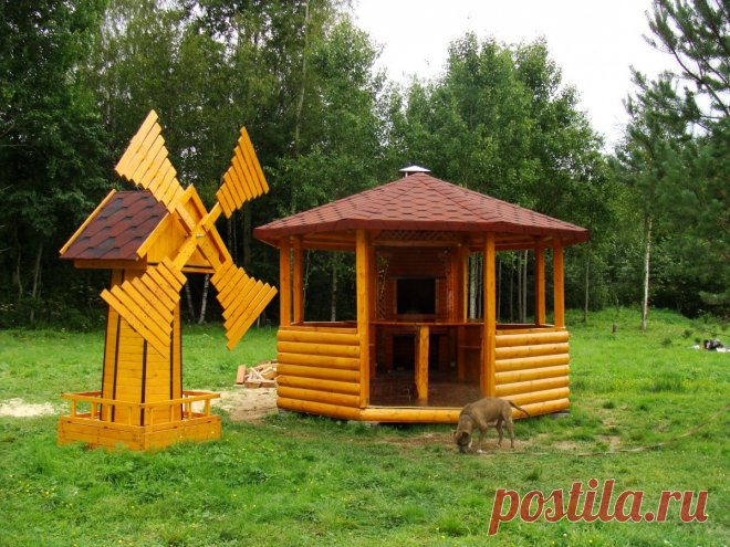 Беседка с кирпичным мангалом: этапы строительства