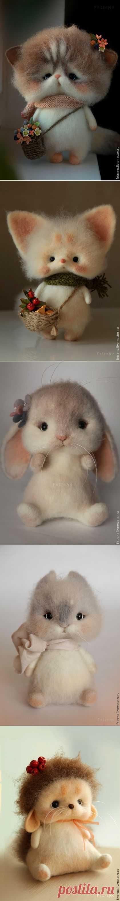 Умилительные валяные пушистики Кристины Шаблиной — Рукоделие