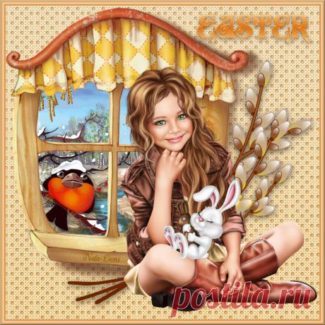 Пасхальный детский коллаж