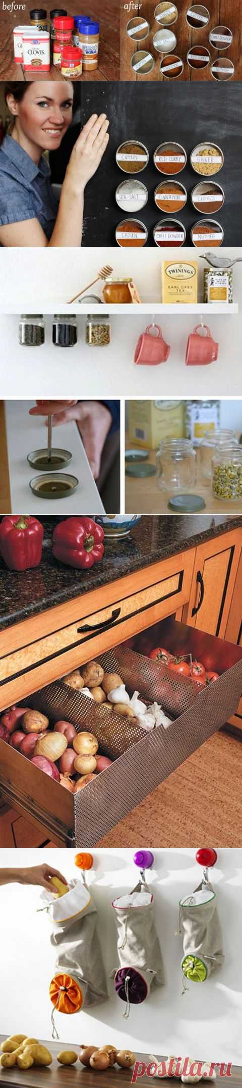 Компактное и удобное размещение кухонной утвари —