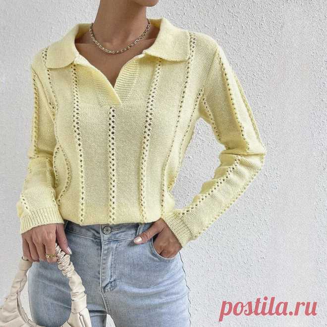 Джемпер с ажурными дорожками (схема узора)