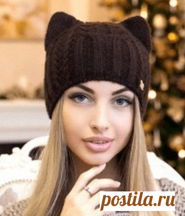 Шапка «Кошка» спицами Подойдет пряжа с метражом 180-200м/100гр. Для теплой шапки лучше выбрать пряжу с содержанием шерсти, для более легкой с хлопком. Спицы №3, 3,5, 4 в зависимости от плотности вашего вязания. Мы выбрали Пехорку Элитную, 415м/50гр. вязать