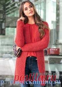 Жакет спицами для женщин схемы и описание Жакет спицами для женщин схемы и описание. Очень интересный вариант, так как связан целиком с рукавами. Можете попробовать и порадовать себя ярким жакетом!