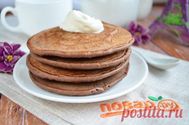 Полезные шоколадные панкейки - пошаговый рецепт с фото на Повар.ру