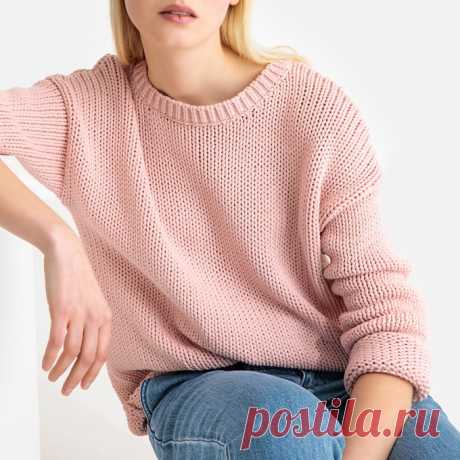 Пуловер с круглым вырезом из плотного трикотажа La Redoute Collections | La Redoute